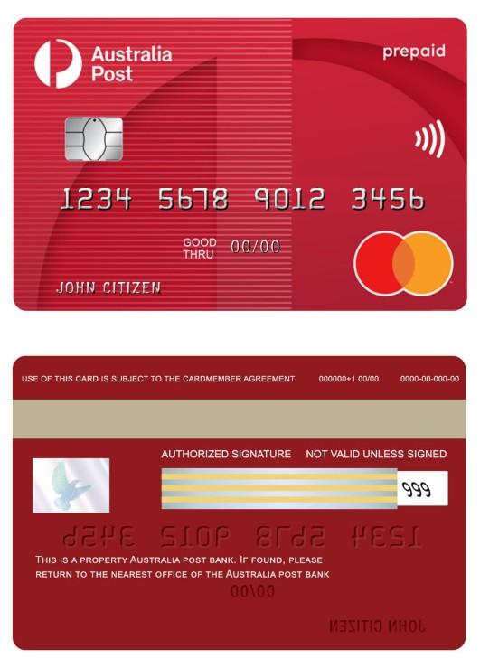 Australia post bank prepaid mastercard